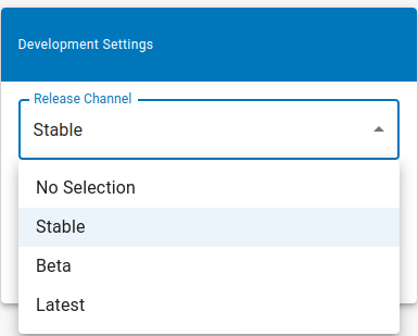 Select config release channel