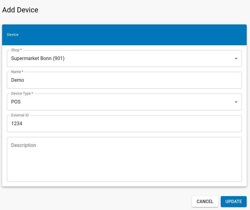 Create a new POS device