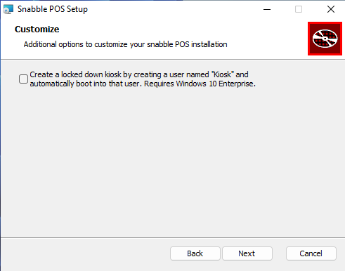 POS installer select kiosk mode